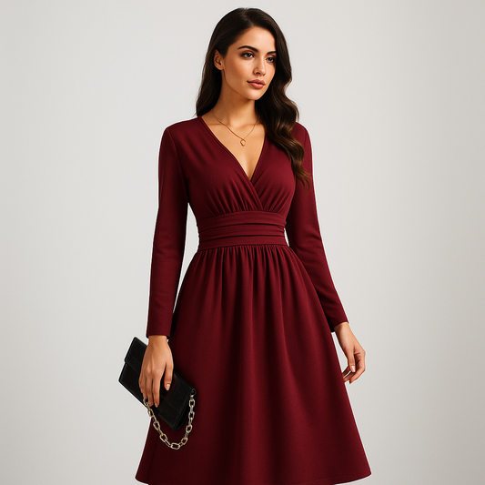 Vestido Esencia Bordeaux